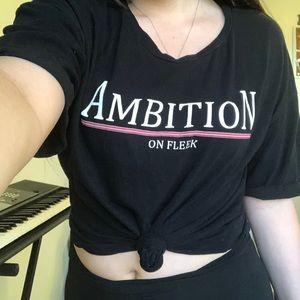 Ambition on Fleek black cropped t-shirt